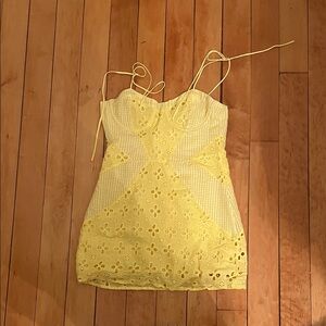 Yellow mini dress